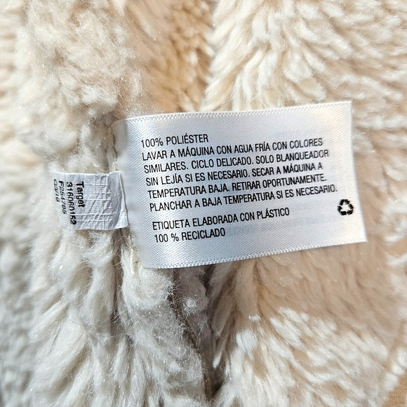 EUC Knox Rose Faux Suede & Sherpa Waterfall Open Vest Sz. L Cream Ivory - Picture 5 of 9